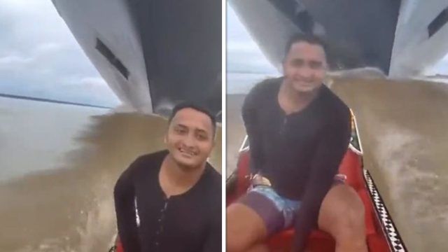 hrabar ili lud vozi camcic ispred broda 830x0