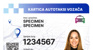 kartica autotaksi vozaca prednja