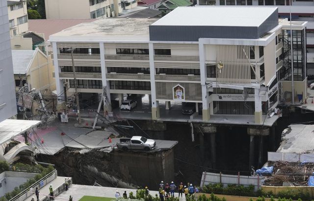 APTOPIX Thailand Road Collapse