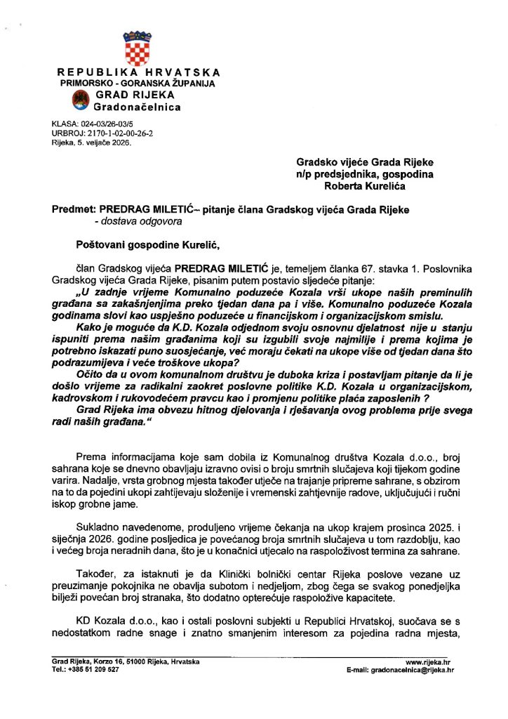 Odg. na pitanje P.Miletić KD Kozala d.o.o. page 0001