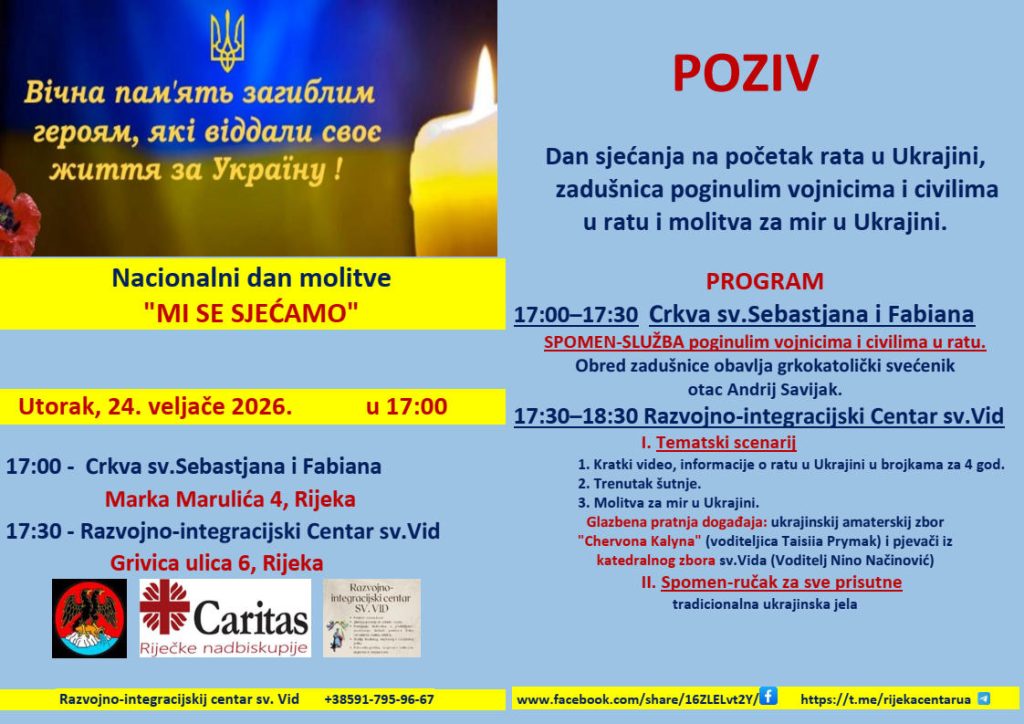 Poziv Dan molitve 24.02.2026