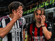 Luka Modrić i Manuel Locatelli drže se za lice nakon sudara glavama tijekom utakmice, vidno potreseni na terenu.