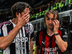 Luka Modrić i Manuel Locatelli drže se za lice nakon sudara glavama tijekom utakmice, vidno potreseni na terenu.