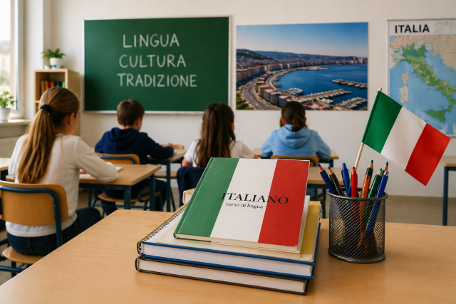 Talijanski jezik u školama, ilustracija