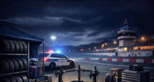 Ellopott felszerelés a versenypályán