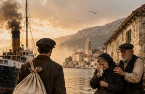 Emigracija ilustracija