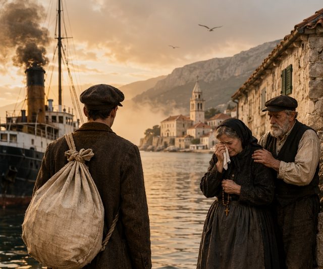 Emigracija ilustracija