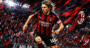 Nogometaš u akciji na stadionu