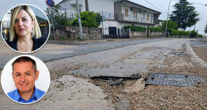 Raskopana i oštećena prometnica na Pehlinu u Rijeci nakon radova na Aglomeraciji, uz fotografije gradonačelnice Iva Rinčić i vijećnika Predrag Miletić