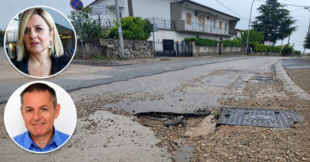 Raskopana i oštećena prometnica na Pehlinu u Rijeci nakon radova na Aglomeraciji, uz fotografije gradonačelnice Iva Rinčić i vijećnika Predrag Miletić