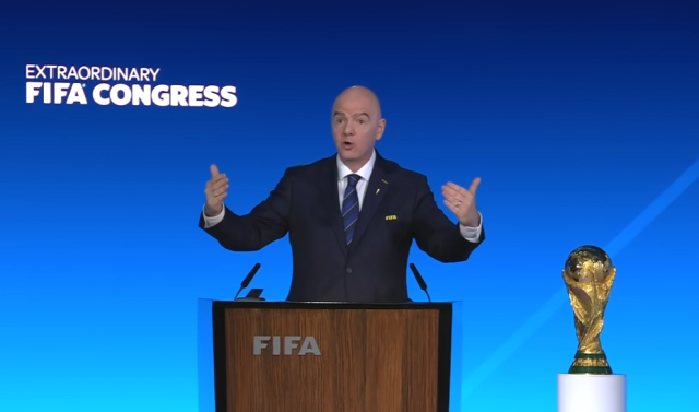 Gianni Infantino na kongresu FIFA e Gianni Infantino na kongresu FIFA e